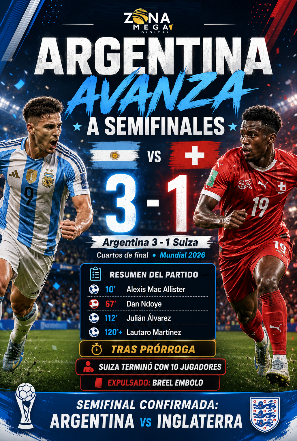 Argentina 3 - 1 Suiza
