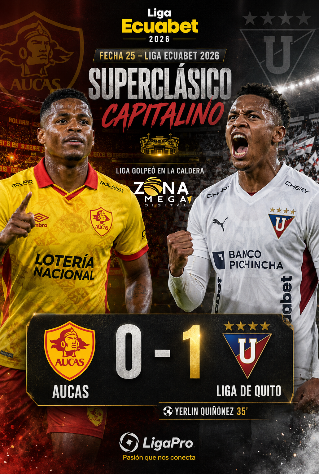 Aucas 0 - 1 Liga de Quito