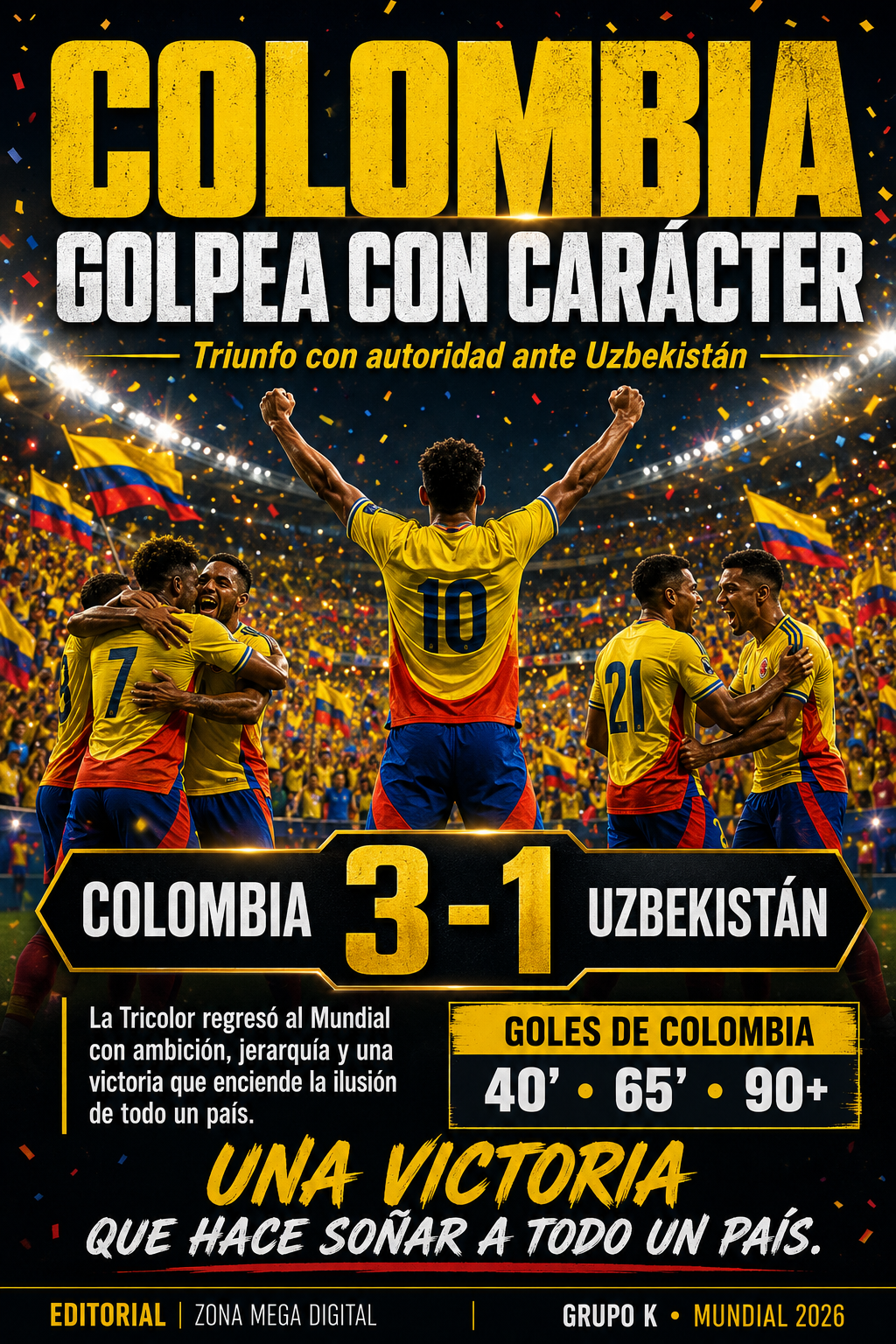 Colombia 3-1 Uzbekistán