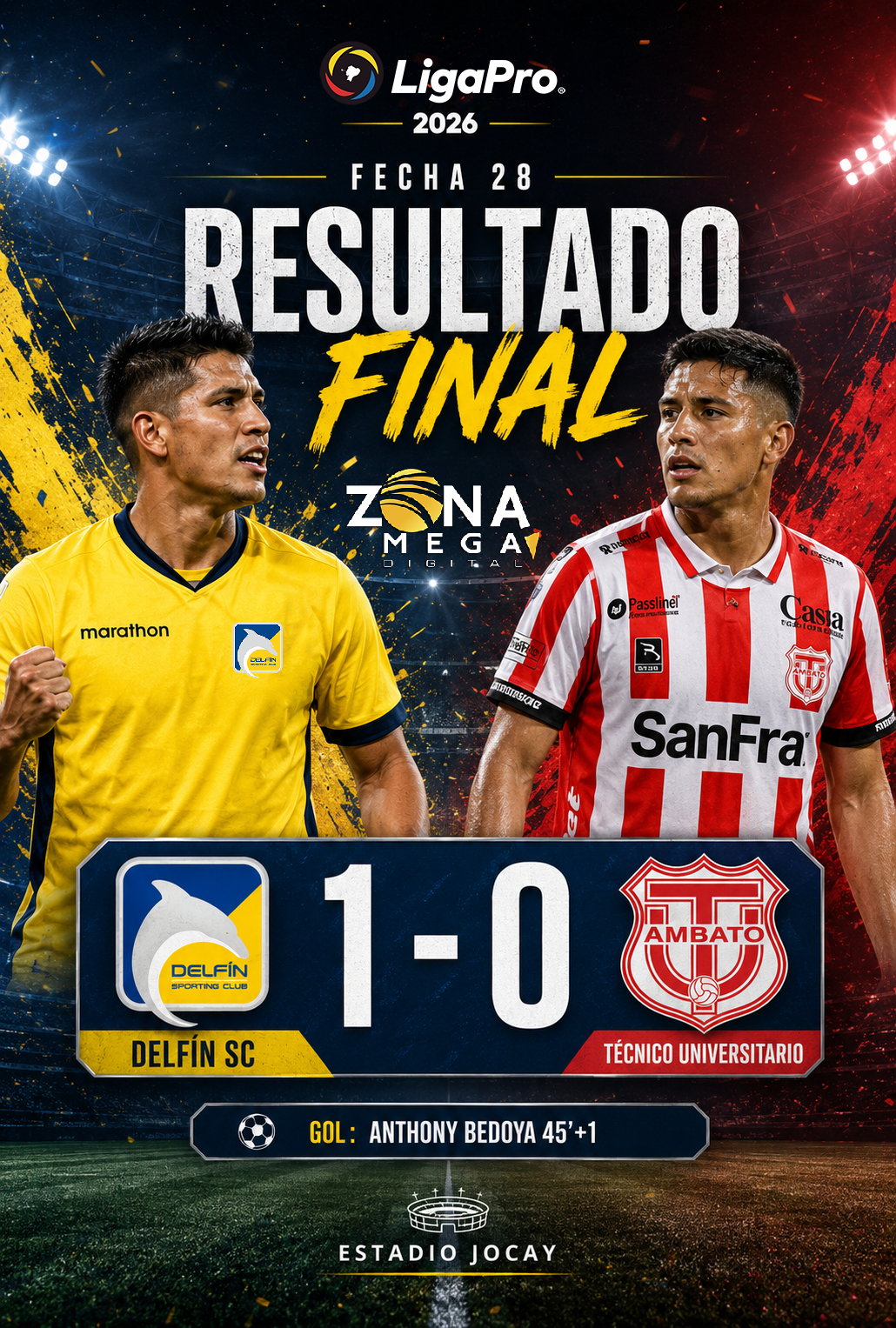 Delfín 1 - 0 Tec. Universitario