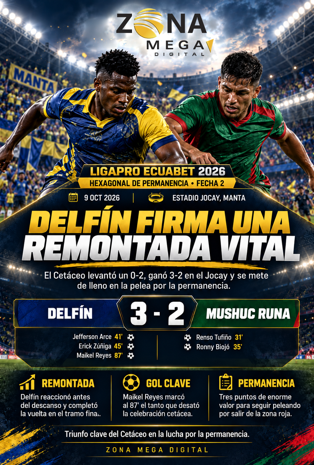 Delfín 3 - 2 Mushuc Runa