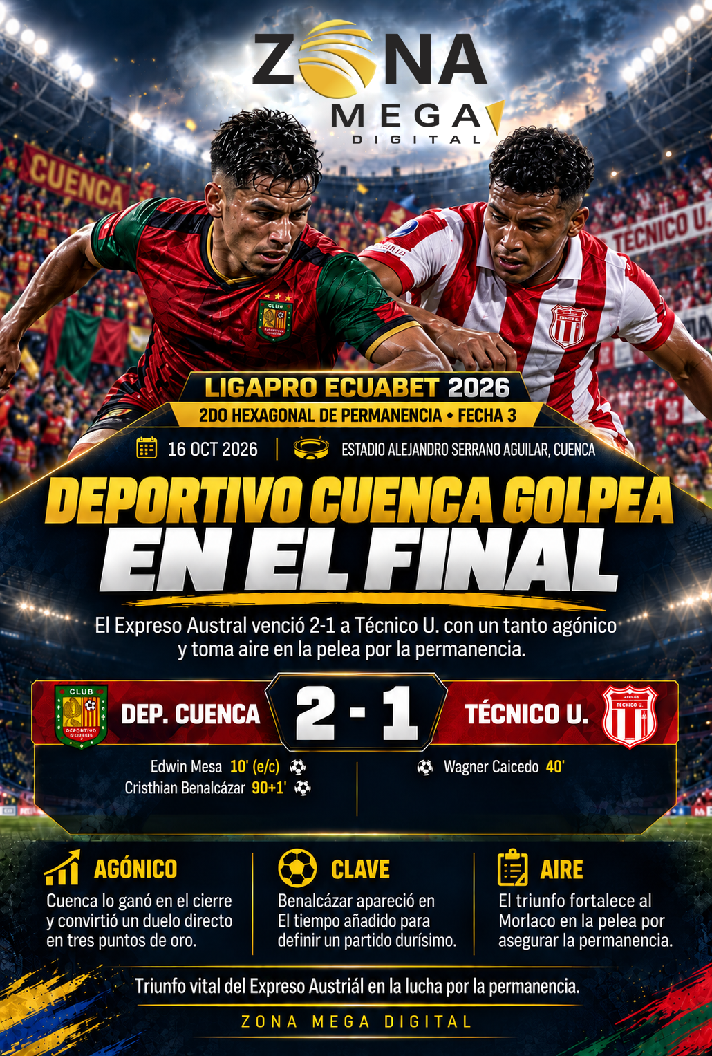 Dep. Cuenca 2-1 Técnico Universitario