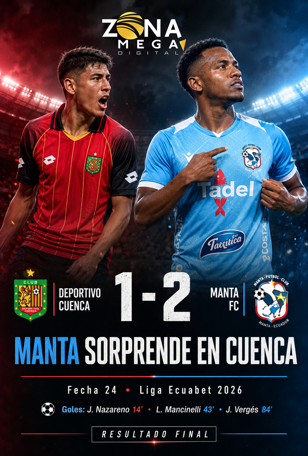 Dptvo Cuenca 1 - 2 Manta