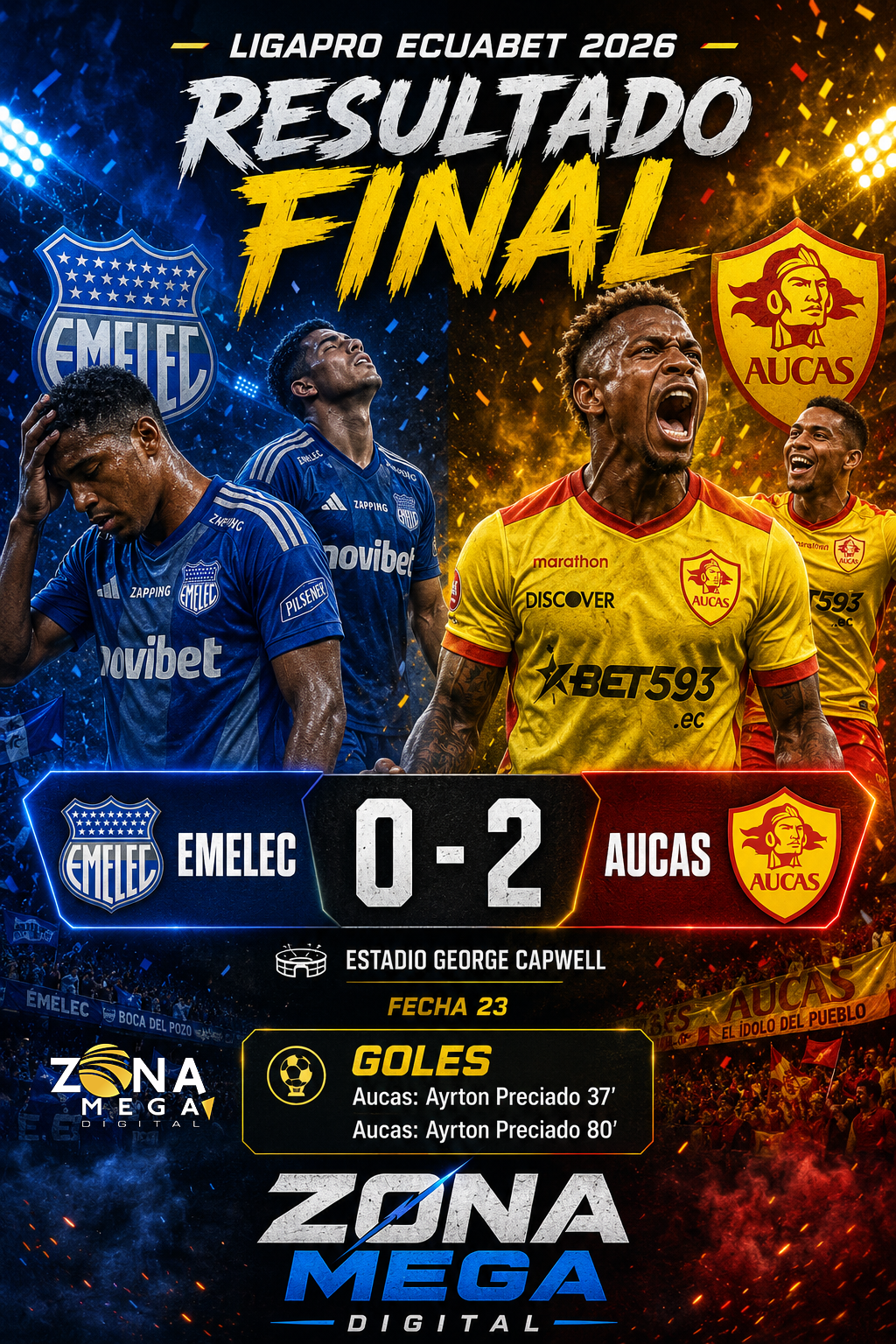 Emelec 0 - 2 Aucas