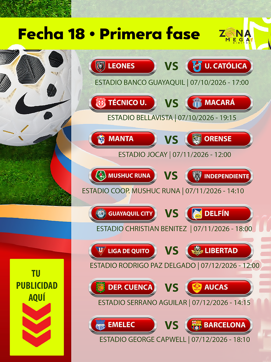 Fecha 18 Liga EcuaBet