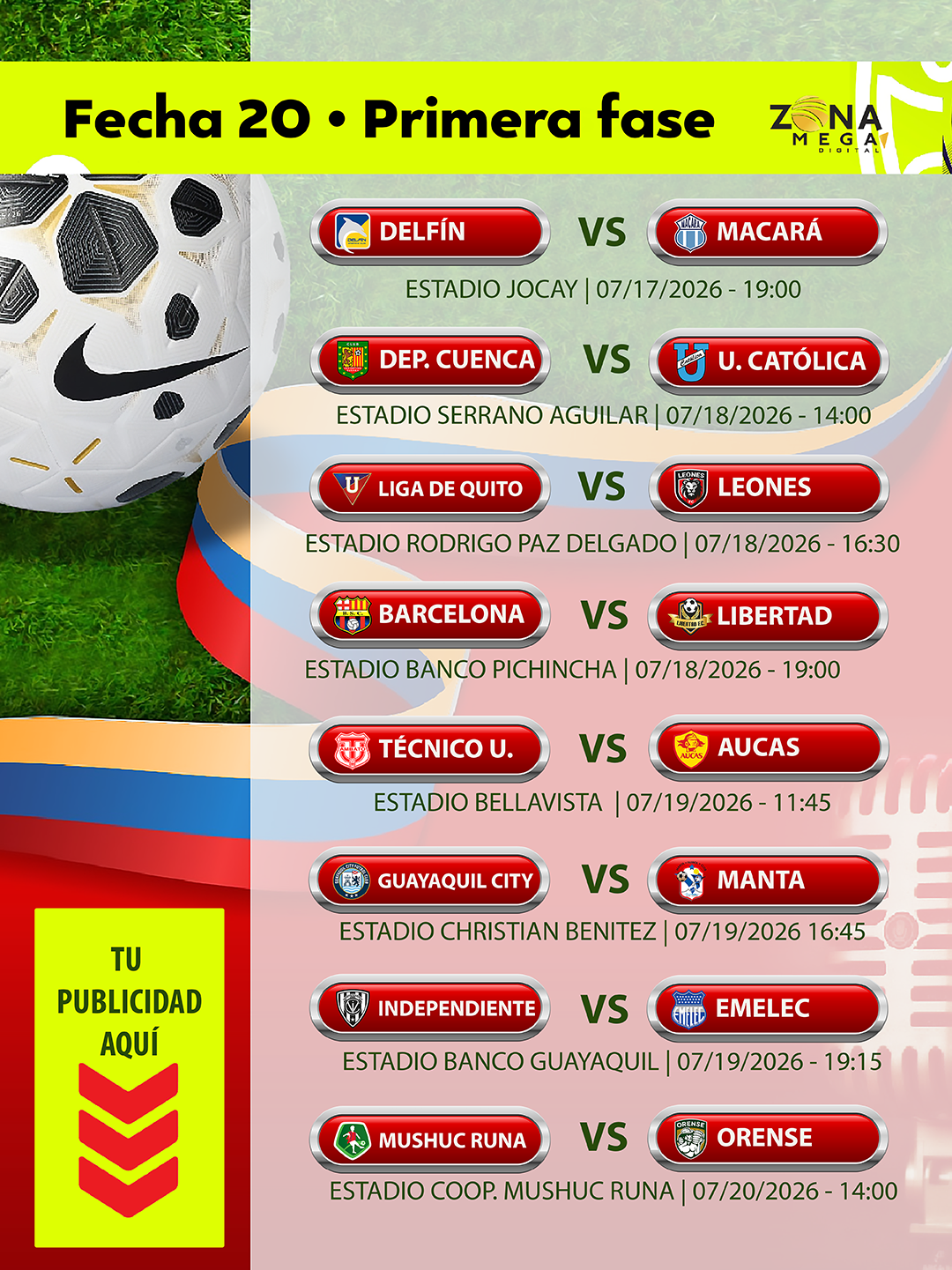 Fecha 20 Liga EcuaBet