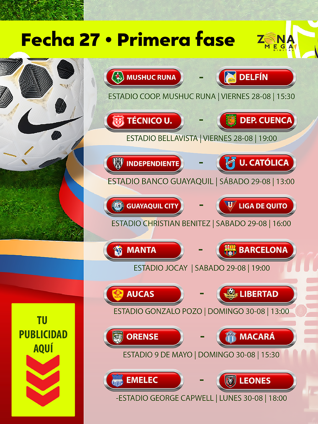 Fecha 27 Liga EcuaBet