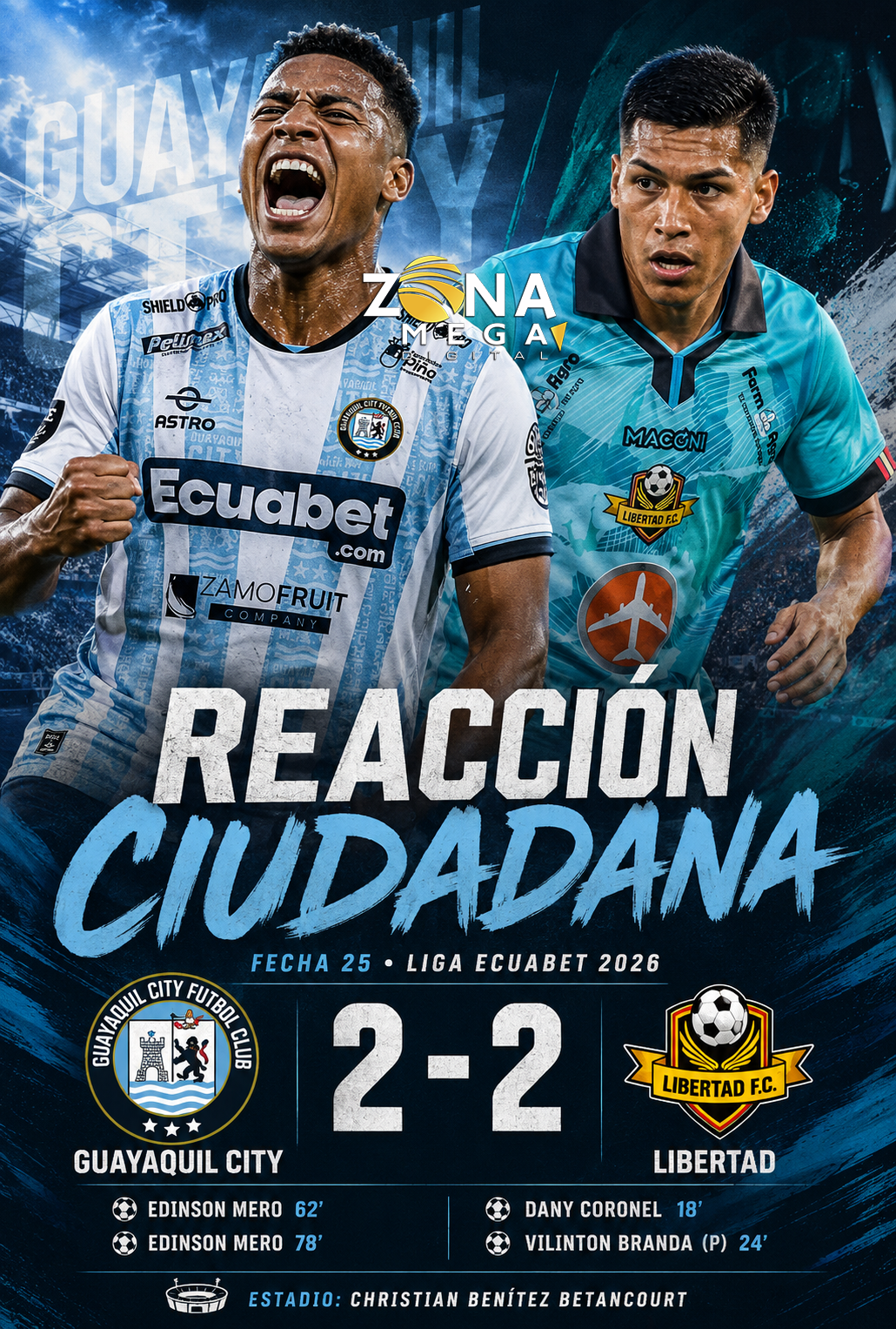 Guayaquil City 2 - 2 Libertad