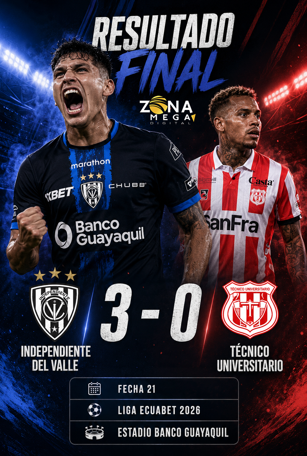 Independiente 3 - 0 Tco. Universitario