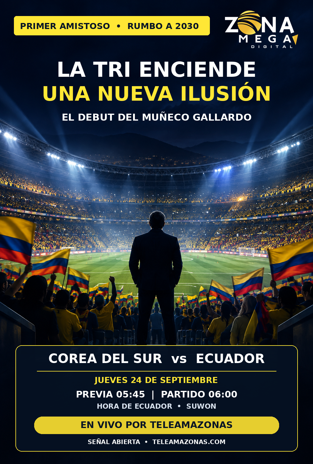 Ecuador vs Corea del Sur por TeleAmazonas