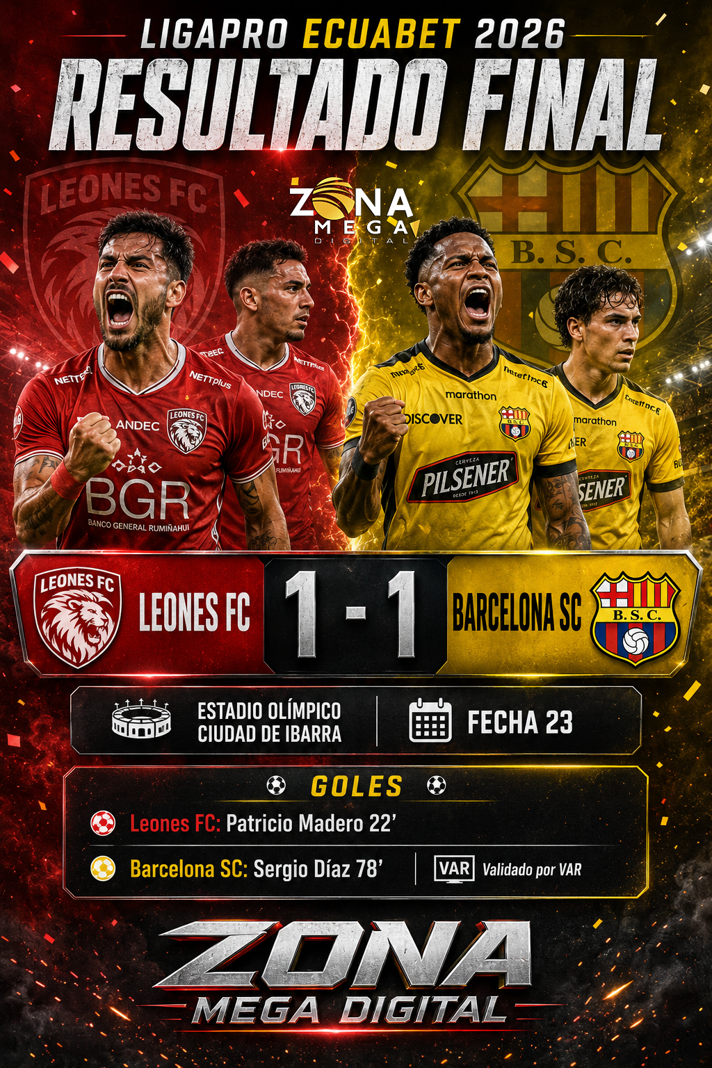 Leones 1-1 Barcelona