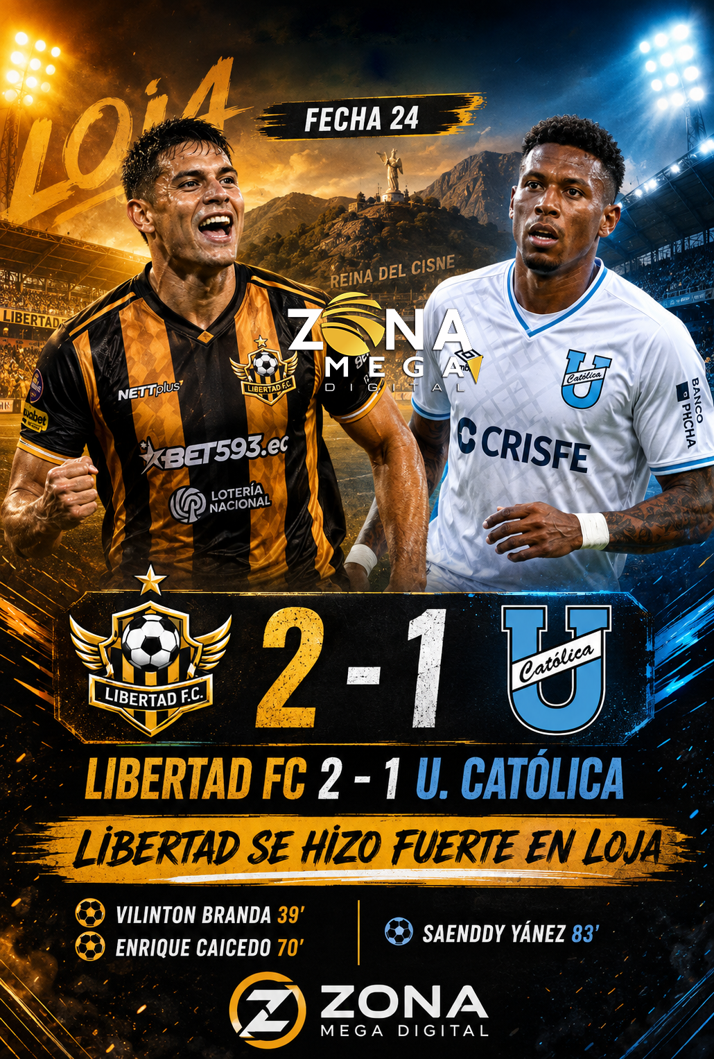Libertad 2 - 1 U. Católica