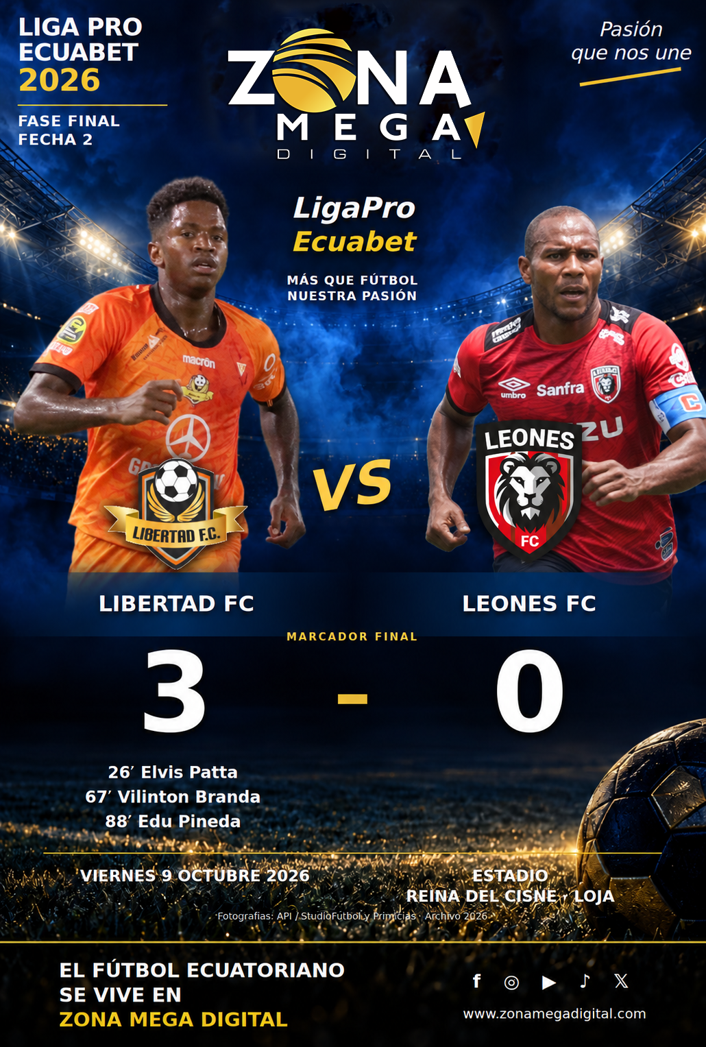 Libertad 3 - 0 Leones