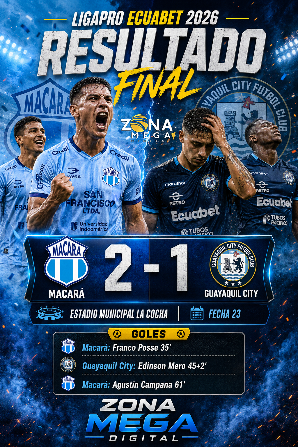 Macará 2 - 1 Guayaquil City
