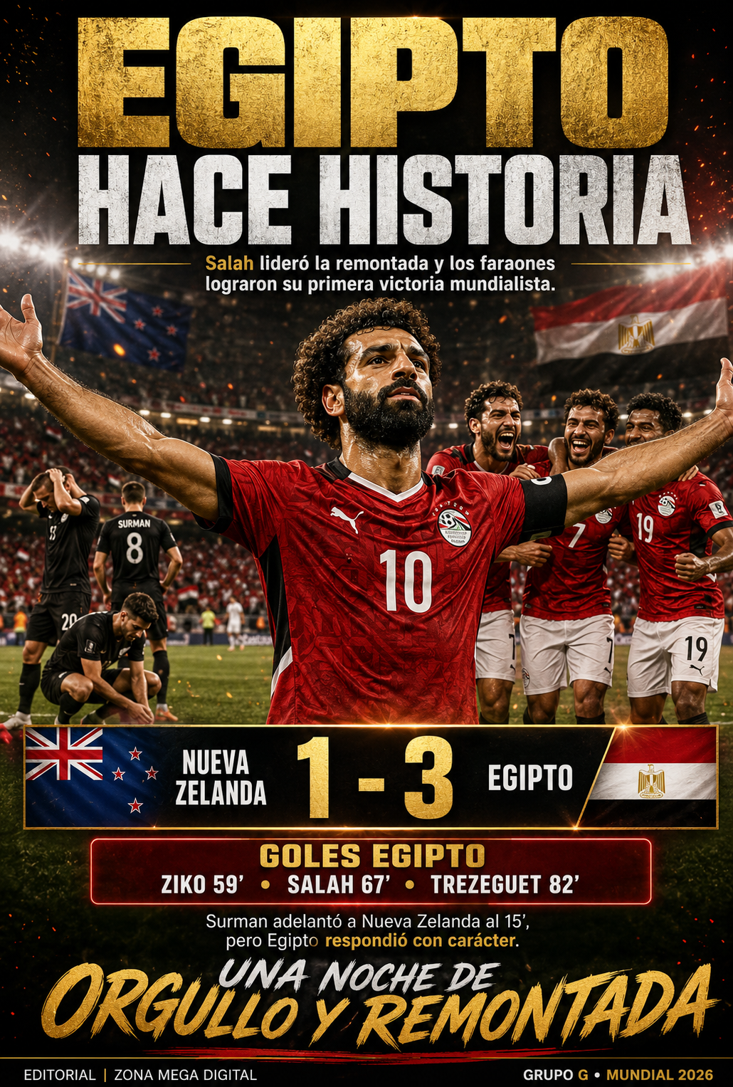 Nueva Zelanda 1 - 3 Egipto