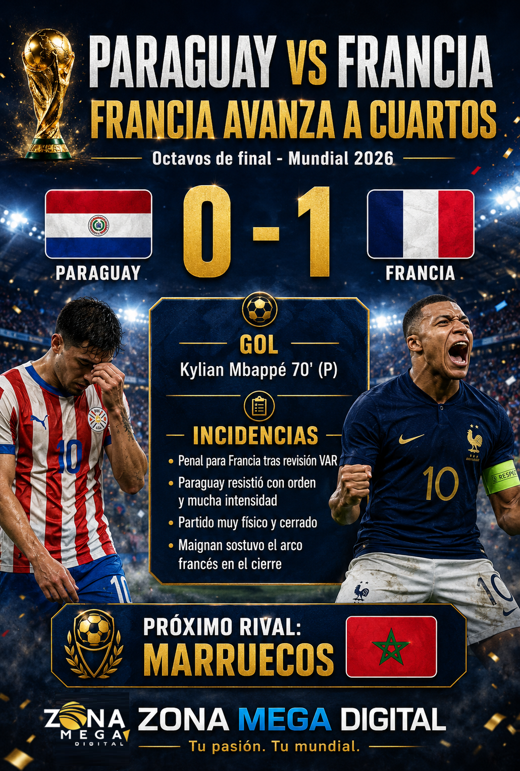 Paraguay 0 - 1 Francia