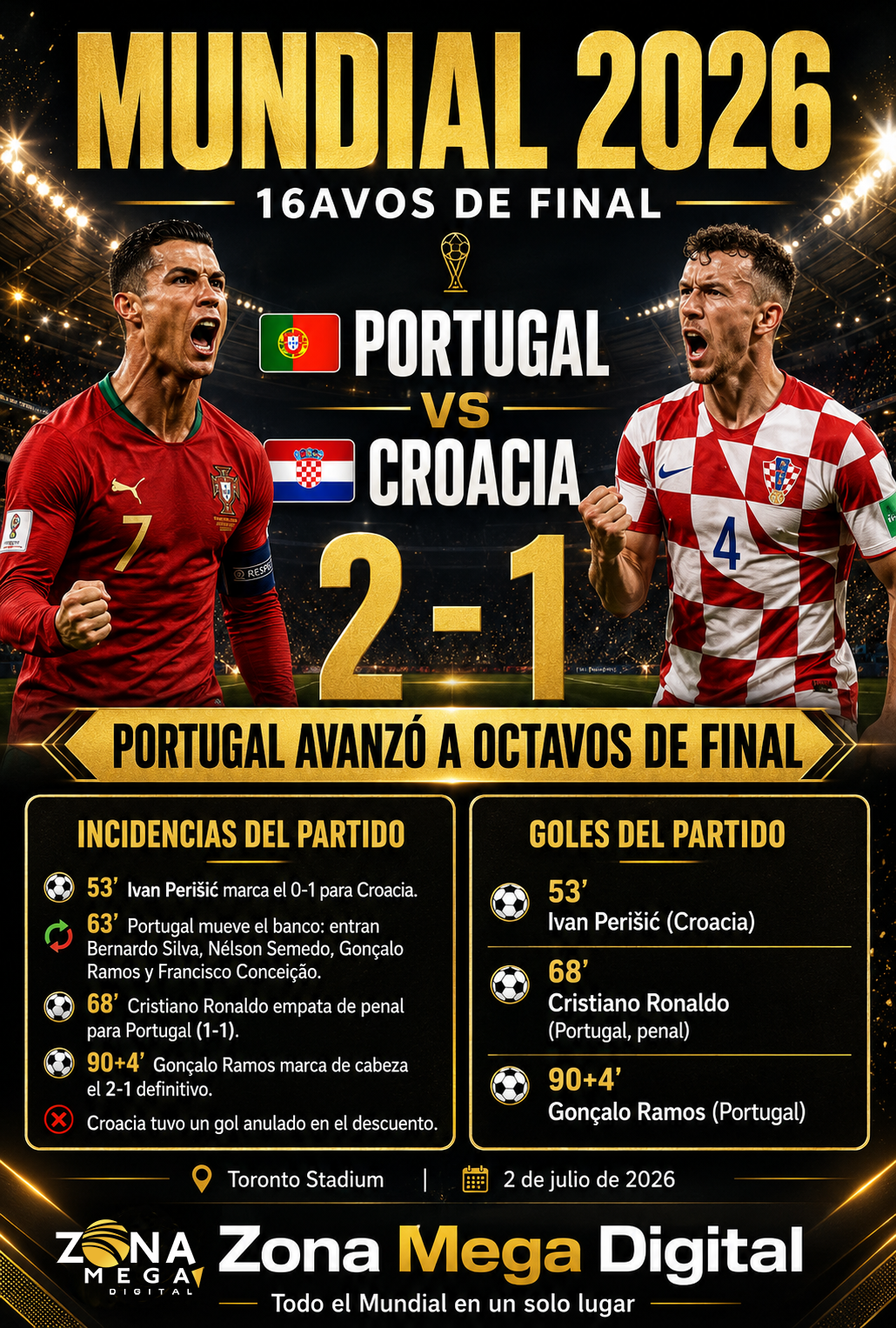 Portugal 2 - 1 Croacia