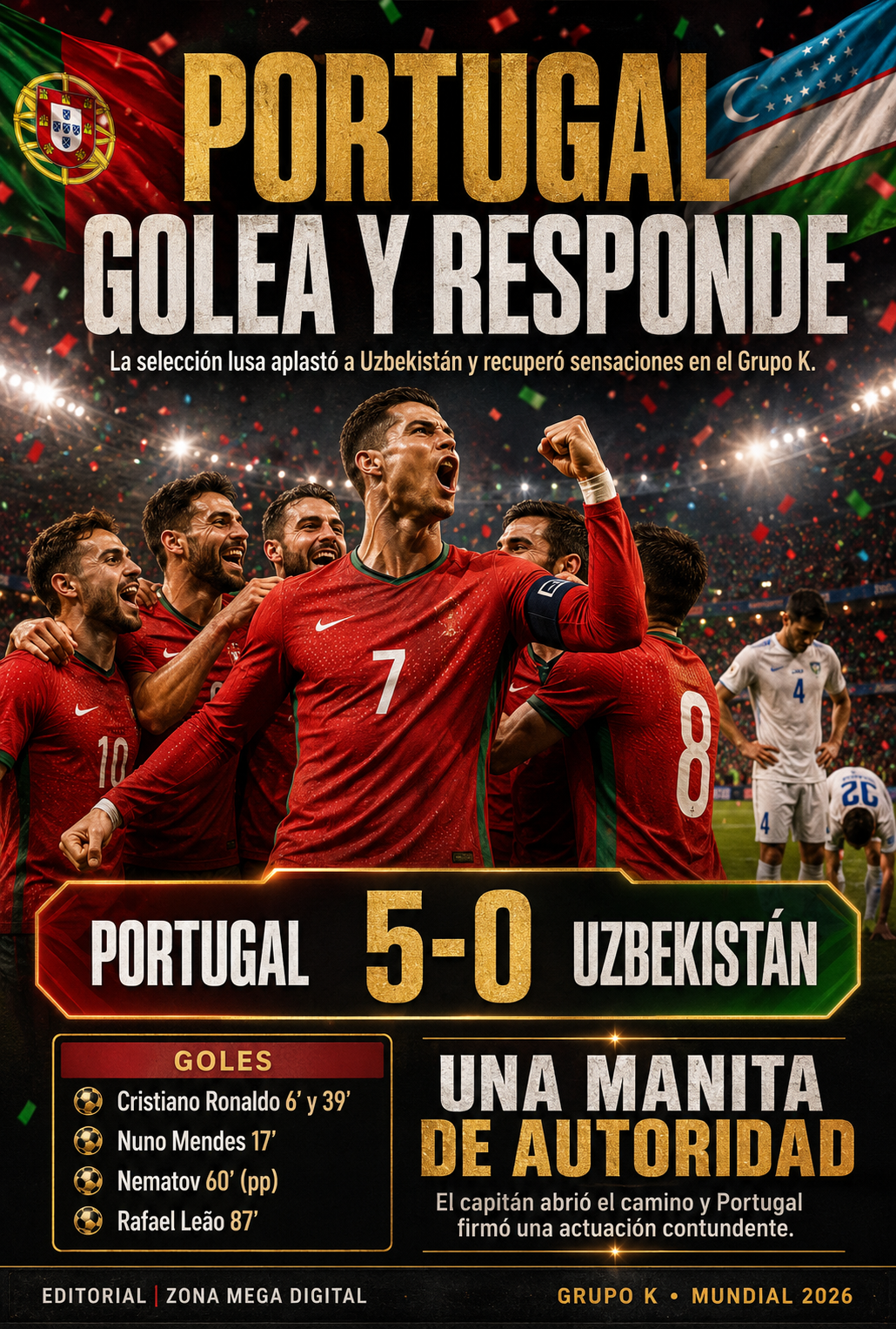 Portugal 5 - 0 Uzbekistan
